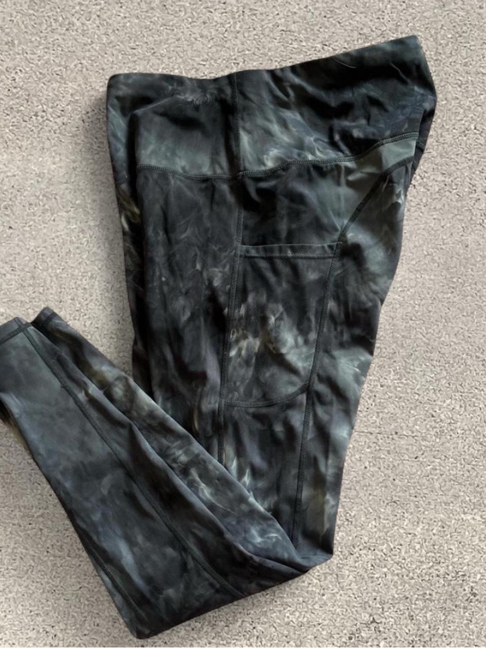 Women's High-Rise Tie-Dye Leggings - Black/Grey